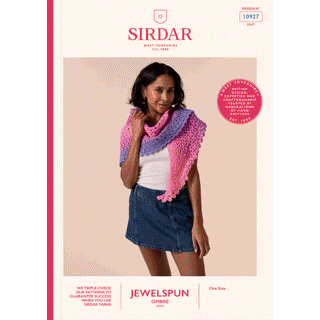 S10927 Gradient Shawl Crochet Pattern in Sirdar Jewelspun Ombre Aran