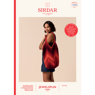 S10928 Chevron Glow Tote Bag Crochet Pattern in Sirdar Jewelspun Ombre Aran