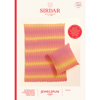 S10929 Rippling Colour Sofa Set Knitting Pattern in Sirdar Jewelspun Ombre Aran