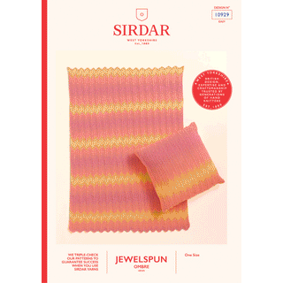 S10929 Rippling Colour Sofa Set Knitting Pattern in Sirdar Jewelspun Ombre Aran