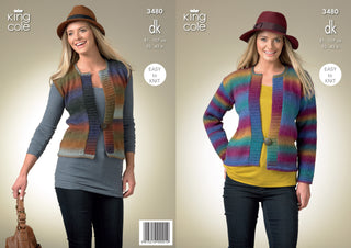 kC3480 Ladies' Cardigan and Waistcoat in King Cole Riot DK