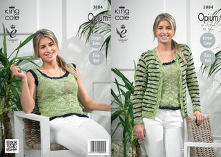 KC3884 Ladies Cardigan & Vest in King Cole Opium Chunky