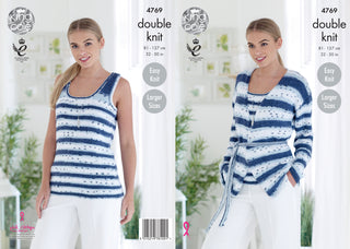 KC4769 Ladies Cardigan and Top in King Cole Cottonsoft Crush DK
