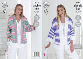 KC4773 Ladies Cardigans in King Cole Cottonsoft Crush DK