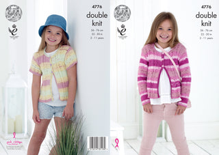 KC4776 Girl's Cardigan in King Cole Cottonsoft Crush DK