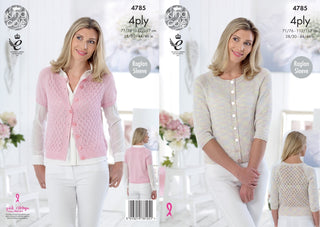 KC4785 Cardigans for Women in King Cole Giza Cotton Sorbet 4ply
