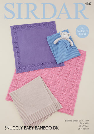 S4787 Baby Blankets in Sirdar Snuggly Baby Bamboo DK