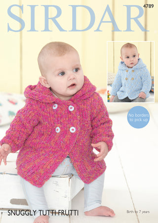 S4789 Hooded Jacket for Babies in Sirdar Snuggly Tutti Frutti