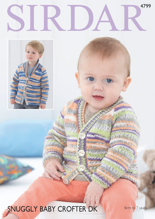 S4799 Cardigans for Babies in Sirdar Snuggly Baby Crofter DK