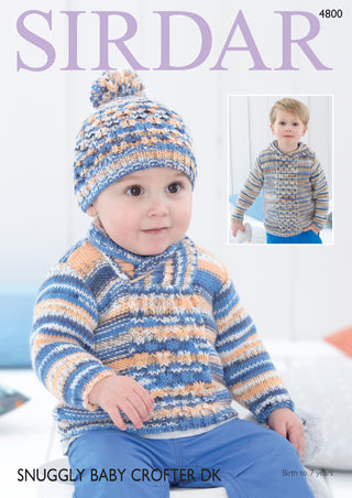 S4800 Hat and Sweaters for Babies in Sirdar Snuggly Baby Crofter DK