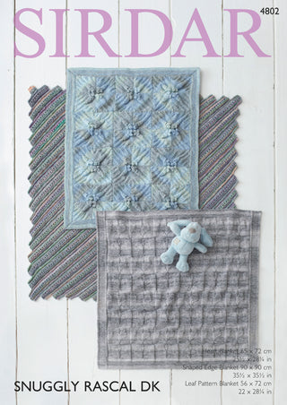 S4802 Baby Blankets in Sirdar Snuggly Rascal DK