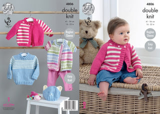 KC4806 Cardigans, Sweaters and Hat for Babies in Cherish DK and Cherished DK