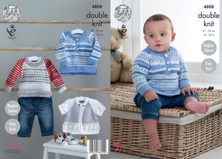 KC4808 Sweaters and Cardigans for Babies in Cherish DK and Cherished DK