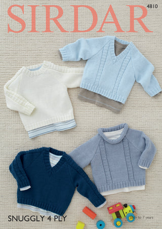 S4810 Sweaters for Babies in Sirdar Snuggly 4ply
