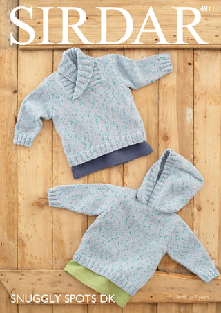 S4811 Sweaters for Babies in Sirdar Snuggly Spots DK