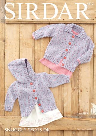 S4812 Cardigan for Babies in Sirdar Snuggly Spots DK