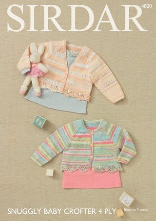 S4820 Cardigans for Babies in Sirdar Snuggly Baby Crofter 4ply