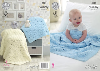 KC4824 Crochet Baby Blanket in King Cole Yummy