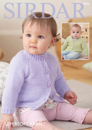 S4826 Cardigans for Babies in Sirdar Supersoft Aran