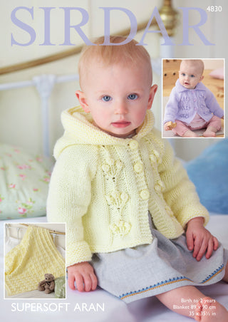 S4830 Jacket and Blanket for Babies in Sirdar Supersoft Aran