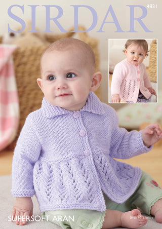 S4831 Cardigans for Babies in Sirdar Supersoft Aran
