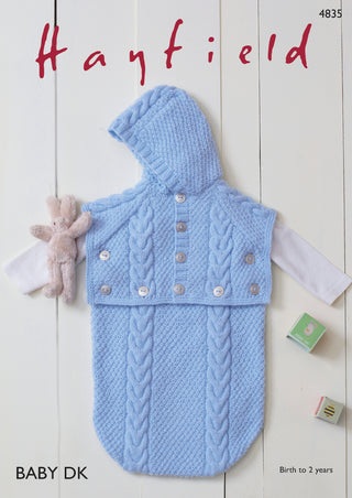 S4835 Baby Sleeping Bag in Hayfield Baby DK