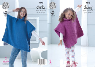 KC4842 Poncho for Children in King Cole Big Value Chunky