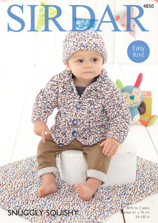 S4850 Cardigan and Blanket for Babies in Sirdar Snuggly Squishy