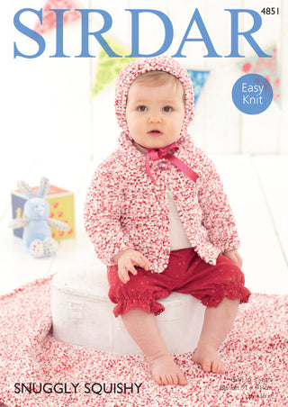 S4851 Cardigan,Bonnet and Blanket for Babies in Sirdar Snuggly Squishy