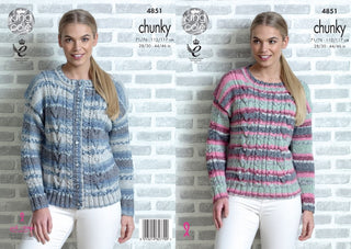 KC4851 Sweater and Cardigan for Women in King Cole Drifter Chunky