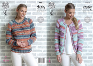 KC4852 Sweater and Cardigan for Women in King Cole Drifter Chunky