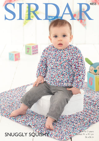 S4855 Jumper and Blanket for Babies in Sirdar Snuggly Squishy
