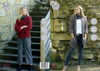 KC4859 Ladies' Jacket knitted in King Cole Indulge Chunky