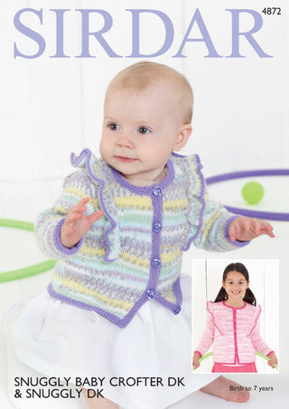S4872 Cardigan in Sirdar Baby Crofter DK & Snuggly DK