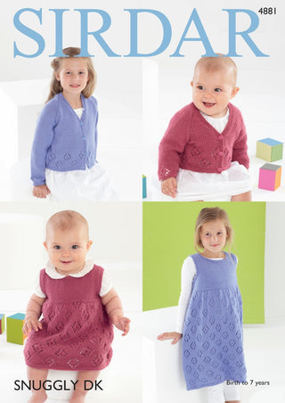 S4881 Cardigan and Pinafore in Sirdar Snuggly DK