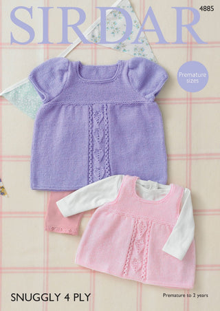 S4885 Dress & Pinafore Dress in Sirdar Snuggly 4Ply