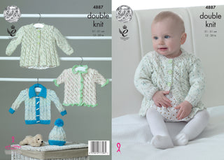 KC4887 Coat, Cardigan and Hat for Babies in King Cole Smarty DK
