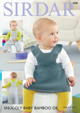 S4888 Pinafore Dress & Dungarees in Sirdar Snuggly Baby Bamboo DK