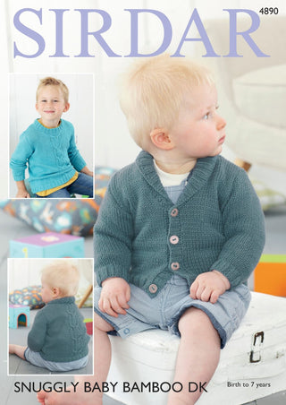S4890 Sweater & Cardigan in Sirdar Snuggly Baby Bamboo