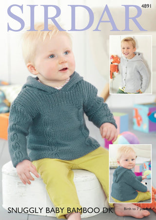 S4891 Sweater & Jacket in Sirdar Snuggly Baby Bamboo DK