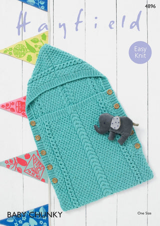 S4896 Baby Sleeping Bag in Hayfield Baby Chunky