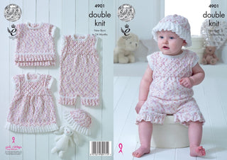 KC4901 Dress, Onesie, Top and Hat for Babies in King Cole Cherish Dash DK