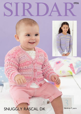 S4906 Baby Girl's / Girl's Cardigans in Sirdar Snuggly Rascal DK