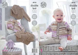 KC4910 Cardigan and Sweater for Babies in King Cole Cherish and Cherished DK