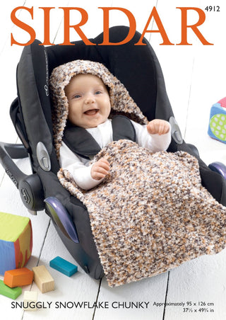 S4912 Car Seat Blanket in Sirdar Snuggly Snowflake Chunky