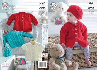 KC4947 Jackets, Hats and Cardigans for Babies in King Cole Comfort Aran