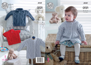 KC4949 Coat, Sweater and Pullover for Babies in King Cole Comfort Aran