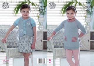 KC4951 Tunic and Cardigan for Children in King Cole Baby Glitz DK