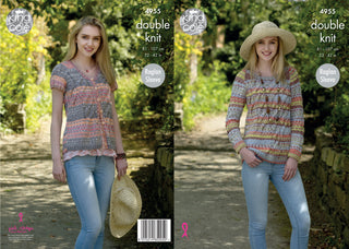 KC4955 Sweater and Cardigan for Ladies in King Cole Drifter DK