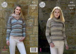 KC4958 Sweaters for Ladies in King Cole Drifter DK